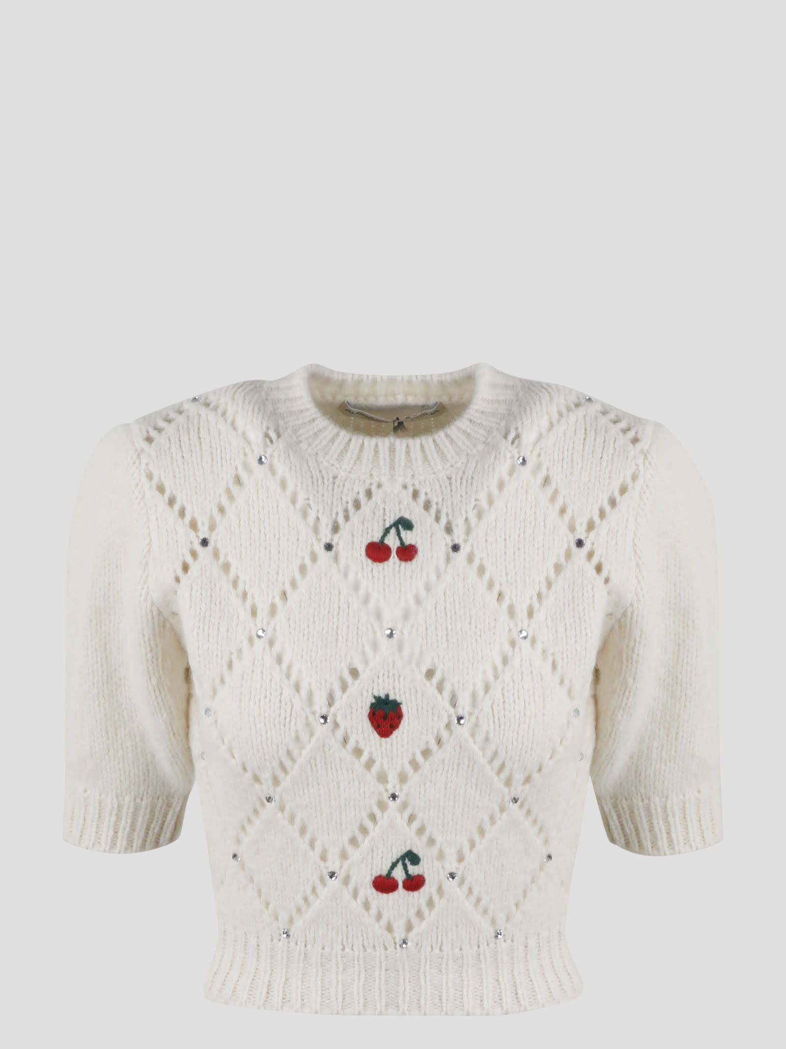 Alessandra Rich Hotfix And Embroidery Jumper