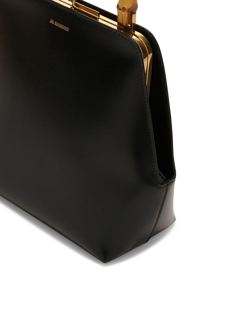 Shop Jil Sander Shoulder Bag In Black Natural
