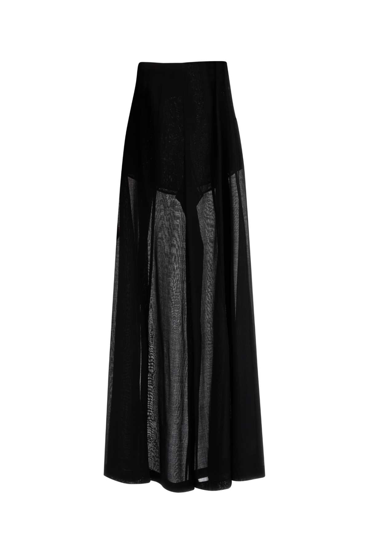 Shop Philosophy Di Lorenzo Serafini Black Wool Blend Wide-leg Pant In Nero