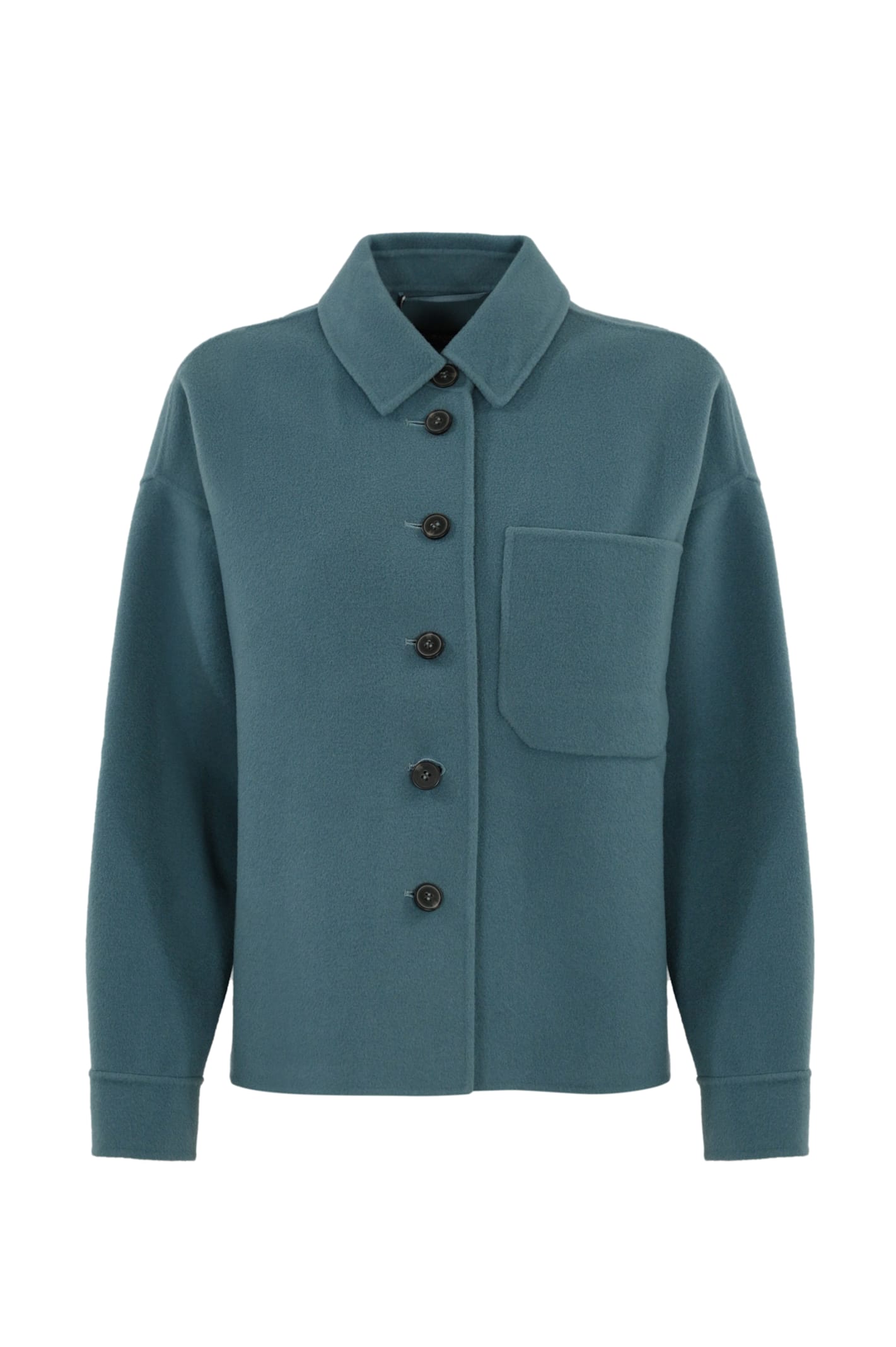 Shop Weekend Max Mara Emiro Wool Jacket In Stone Blue