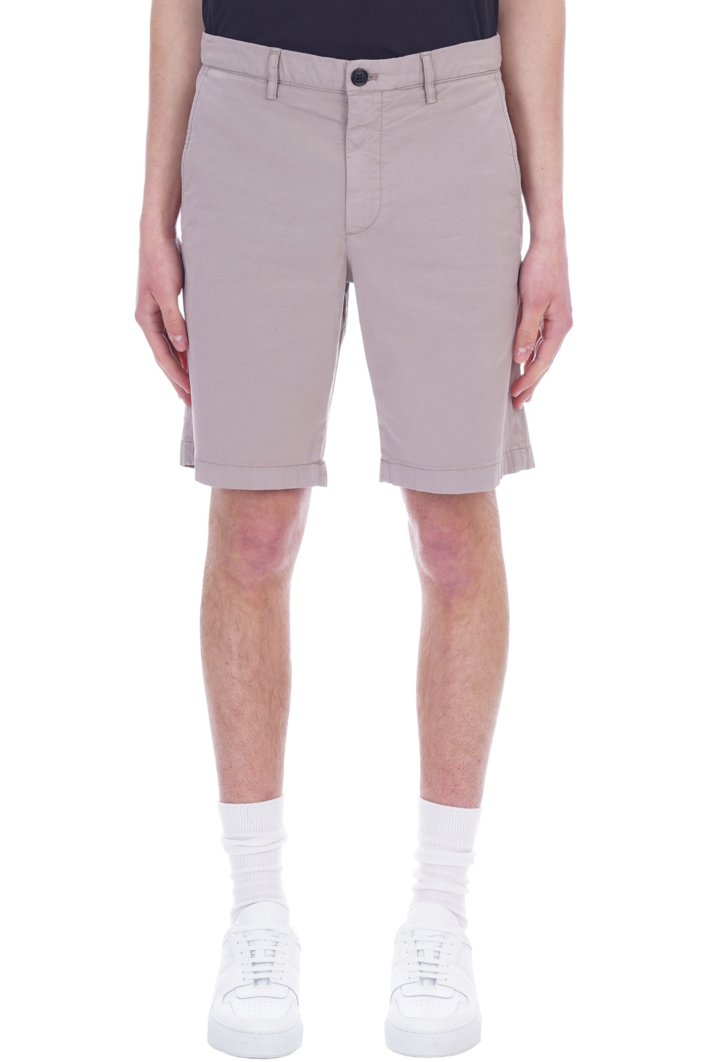 Theory Shorts In Taupe Cotton