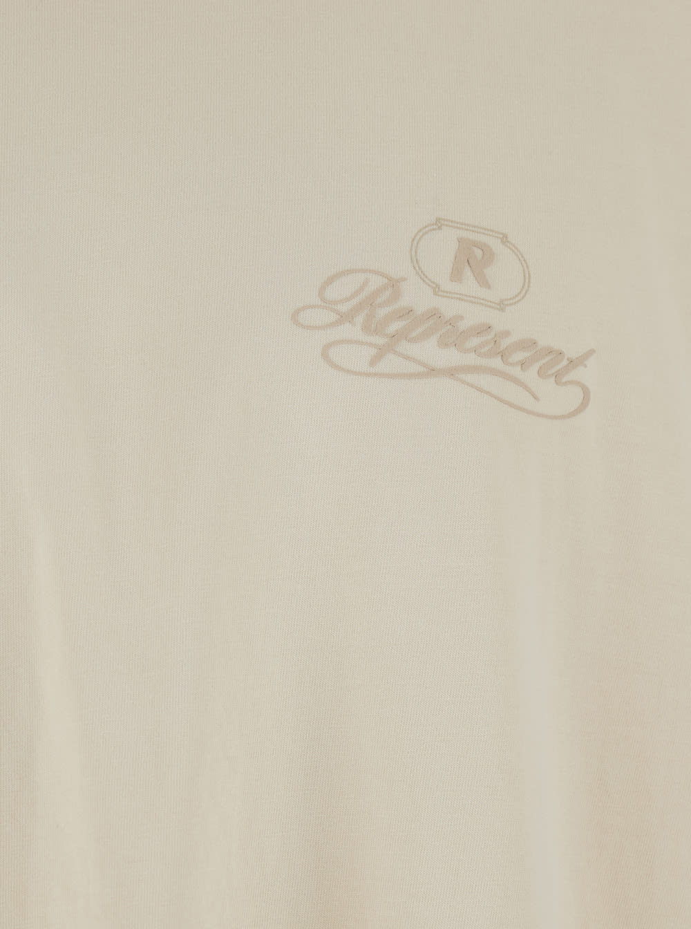 Represent White Crewneck T-shirt With Logo Lettering On The Front And Maxi Logo Print On The Rear In Cotton Ma