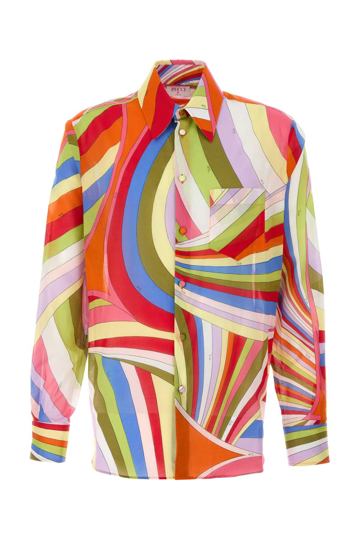 Shop Pucci Printed Cotton Shirt In Multicolor