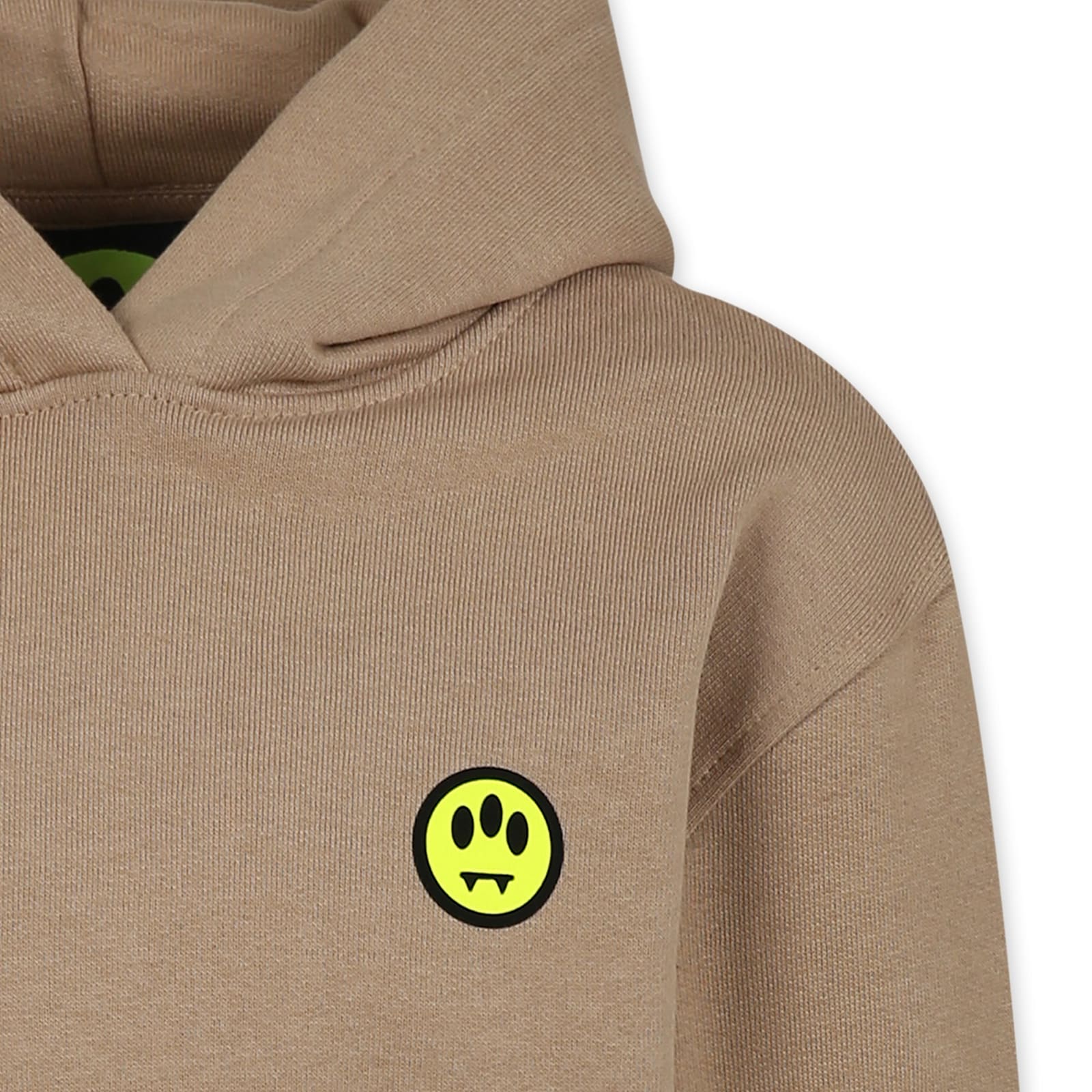 Barrow Beige Sweatshirt For Kids With Smiley In Tannin