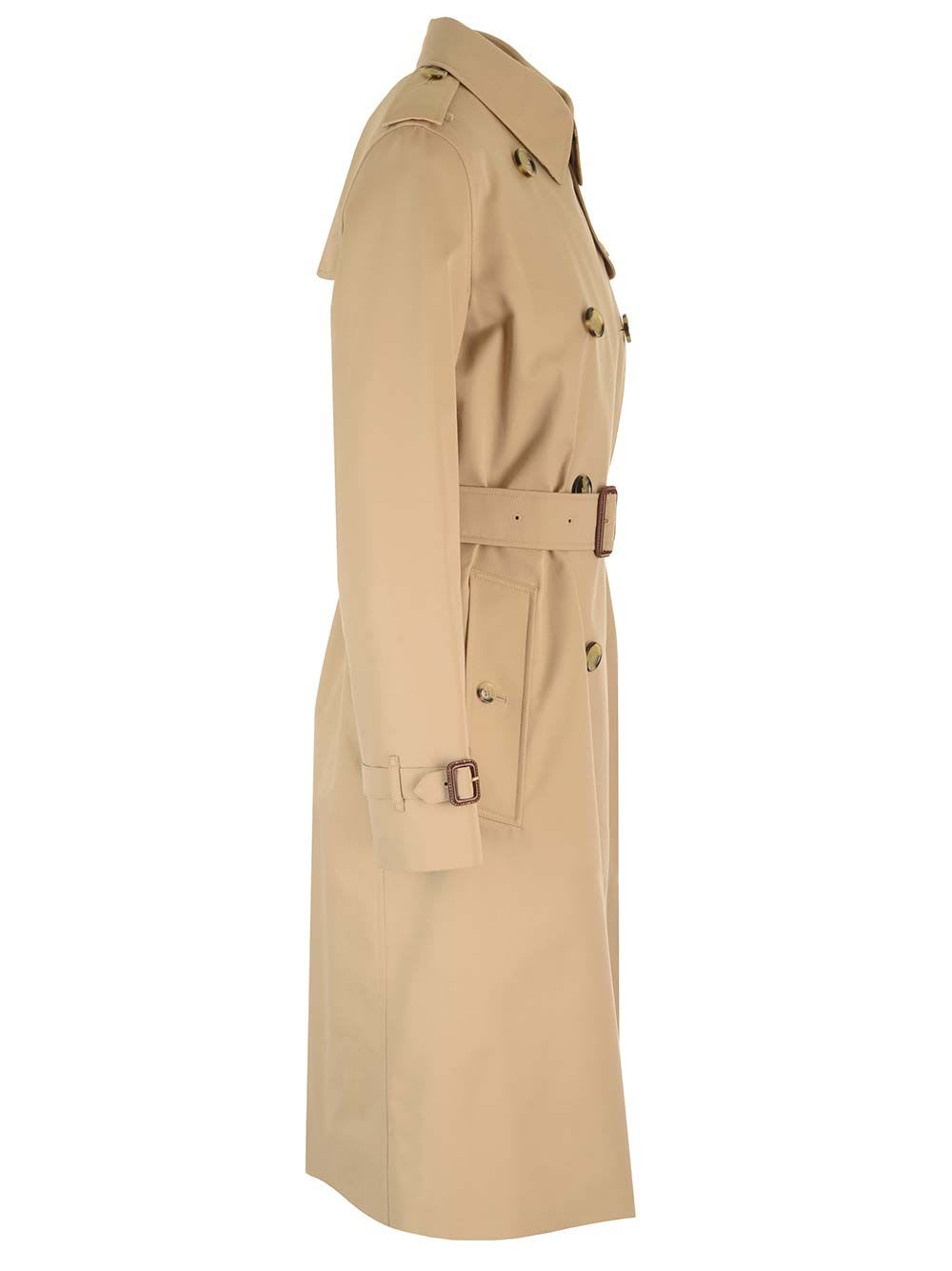 Shop Burberry Kensington Trench Coat In Beige