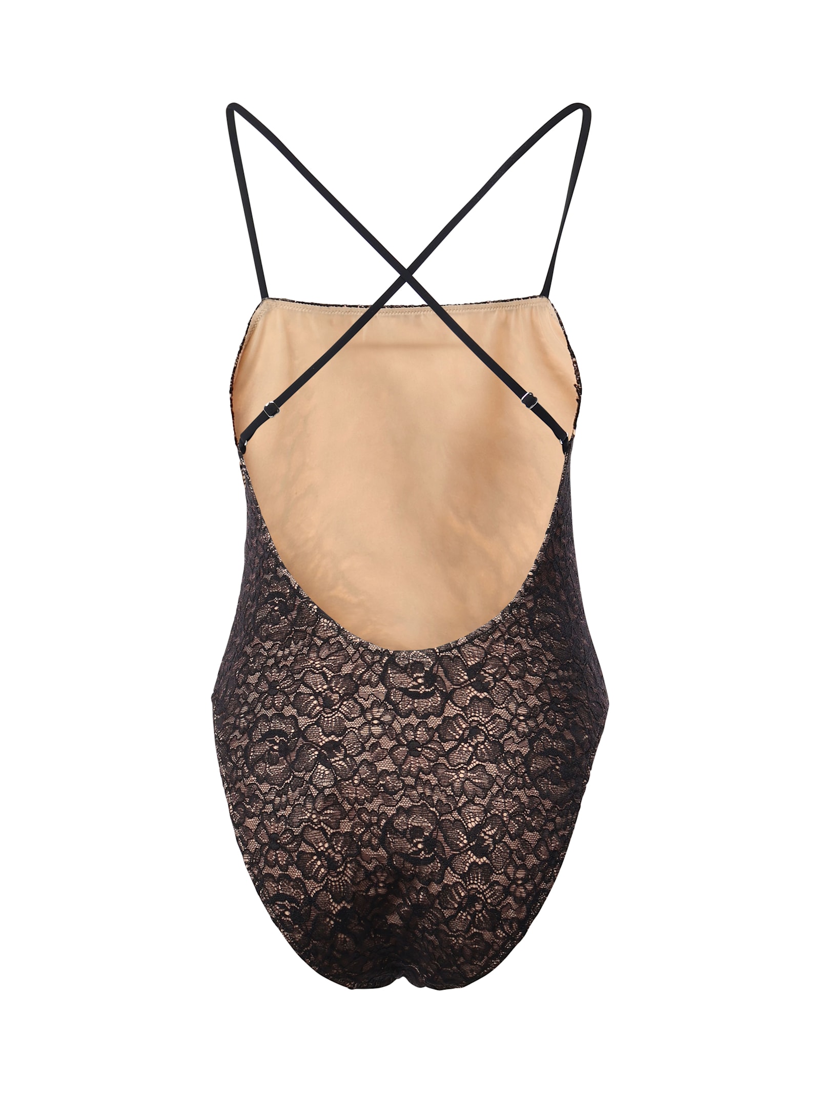 Dolce & Gabbana Lace Overlay One-piece Swimsuit In Black