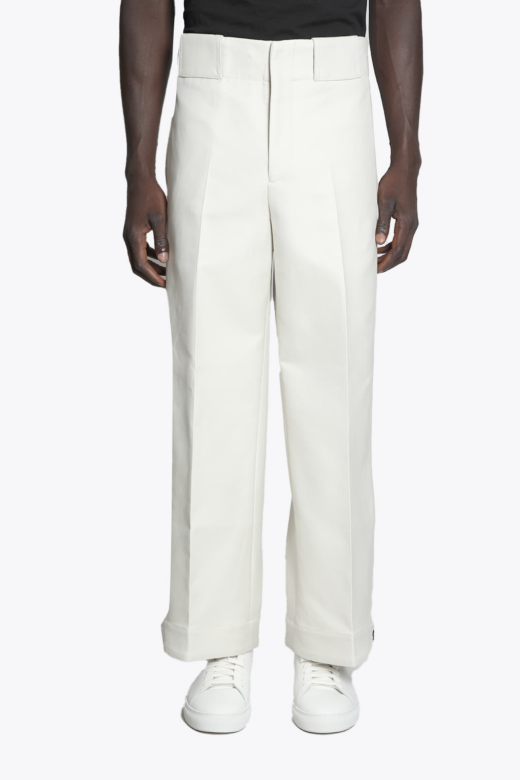 Emporio Armani Trouser Sand cotton pant with wide leg.