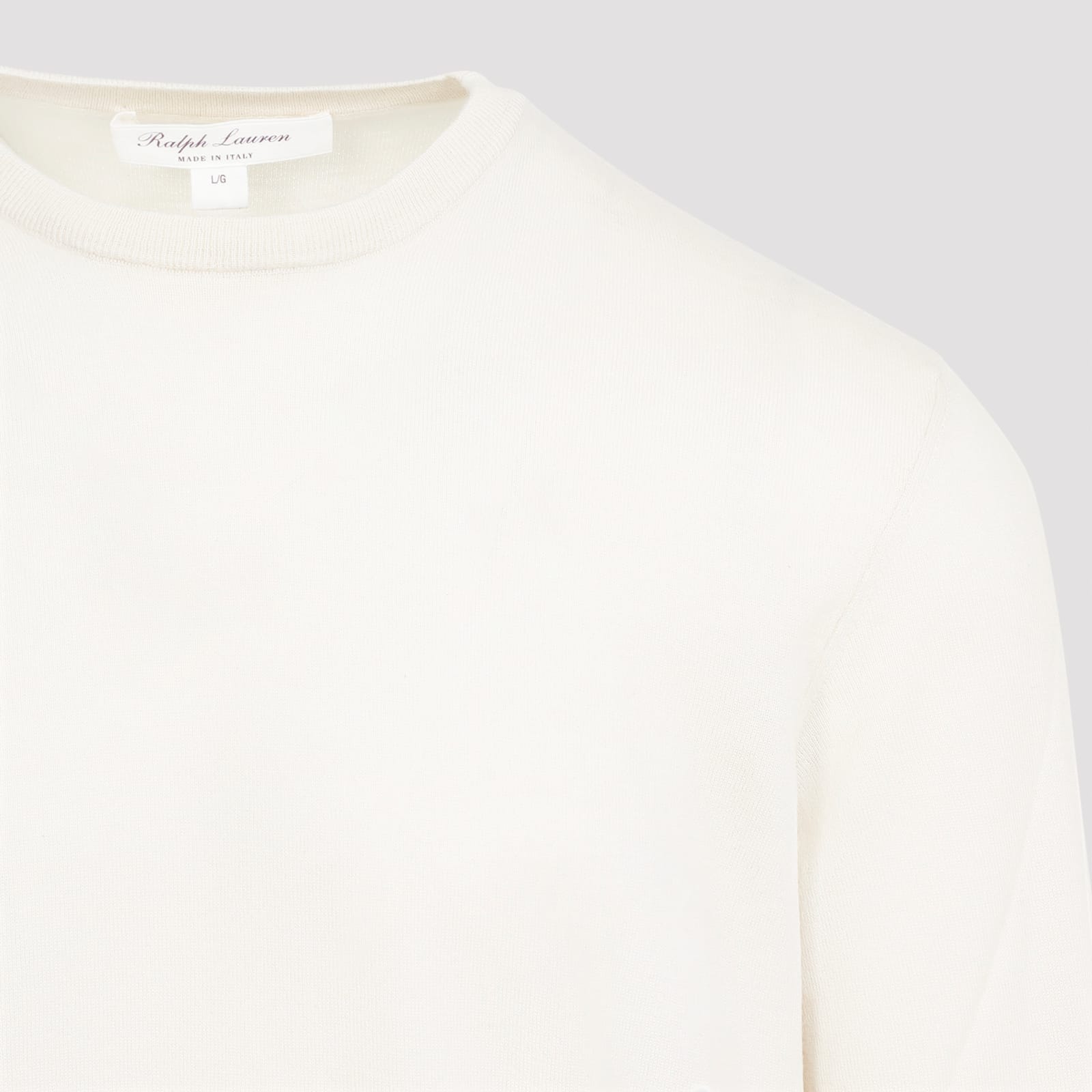 Shop Ralph Lauren Crewneck Sweater In Classic Cream