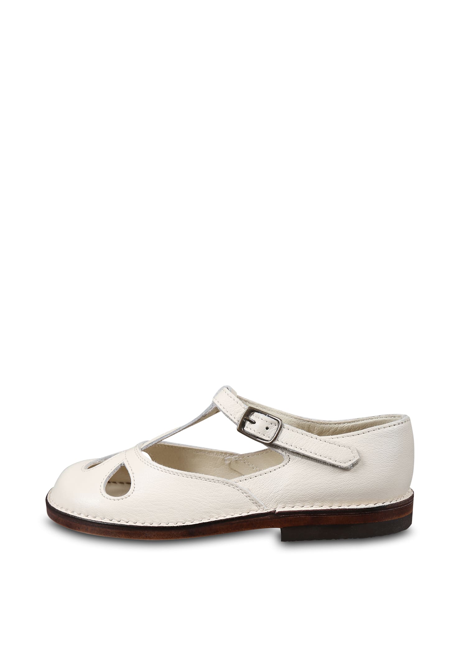 Pèpè Ivory Ballet Flats For Girl In White