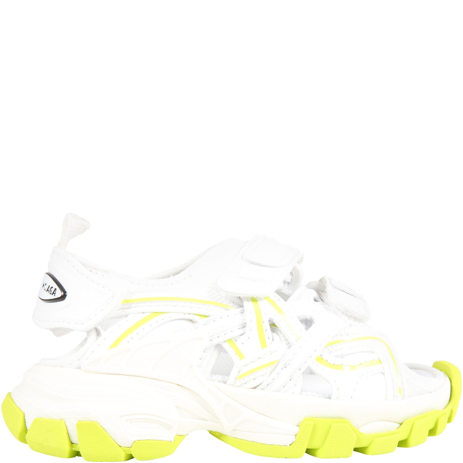 Balenciaga White Sandals Track Clear Sole For Kids With Logo