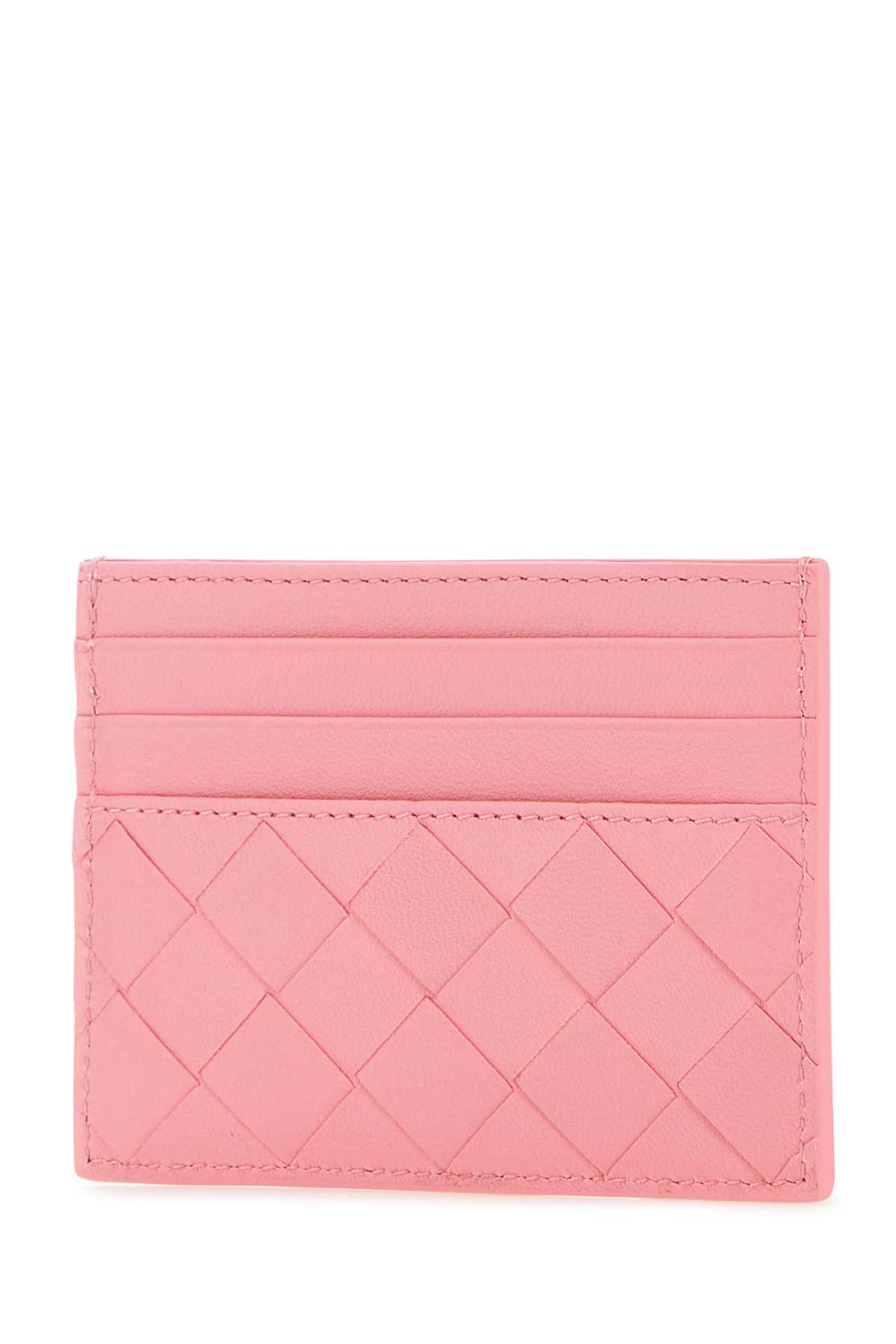 Shop Bottega Veneta Pink Nappa Leather Card Holder