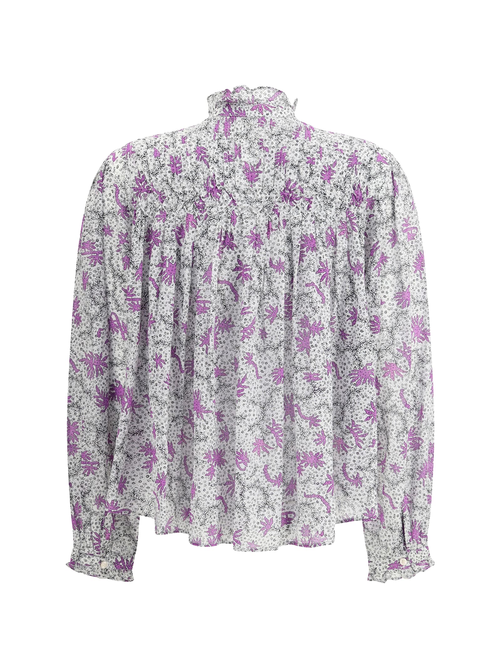 Shop Marant Etoile Dubna Blouse In Ecru/lilac