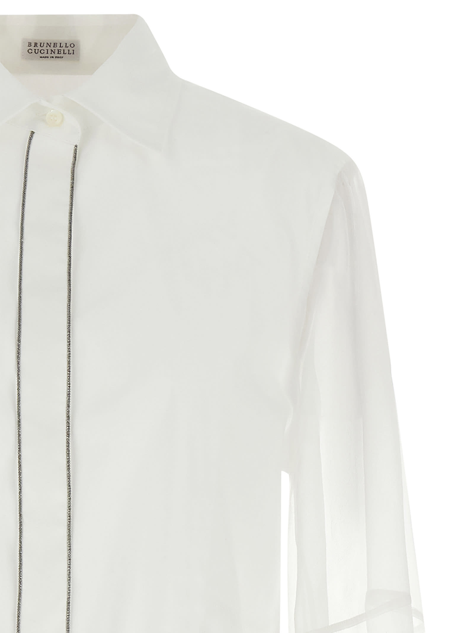 Brunello Cucinelli Layered Shirt Featuring Buttoned Cuffs In White
