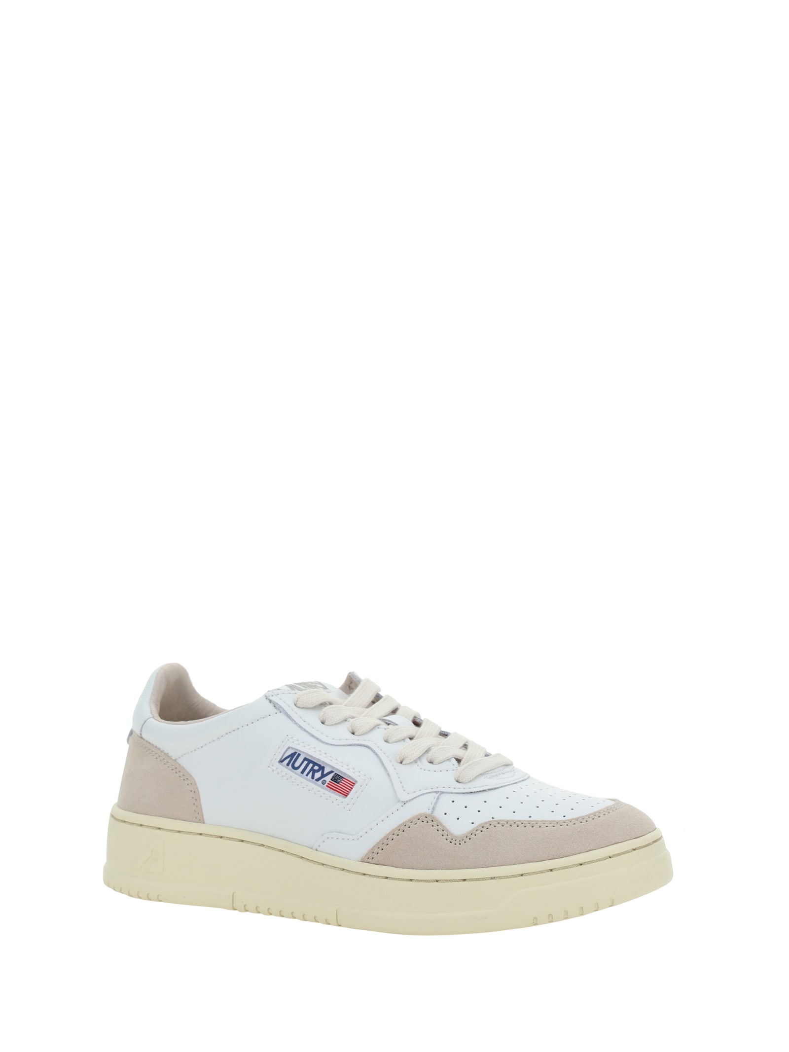 Autry Medalist Low Goat Suede Wht Powder Sneakers