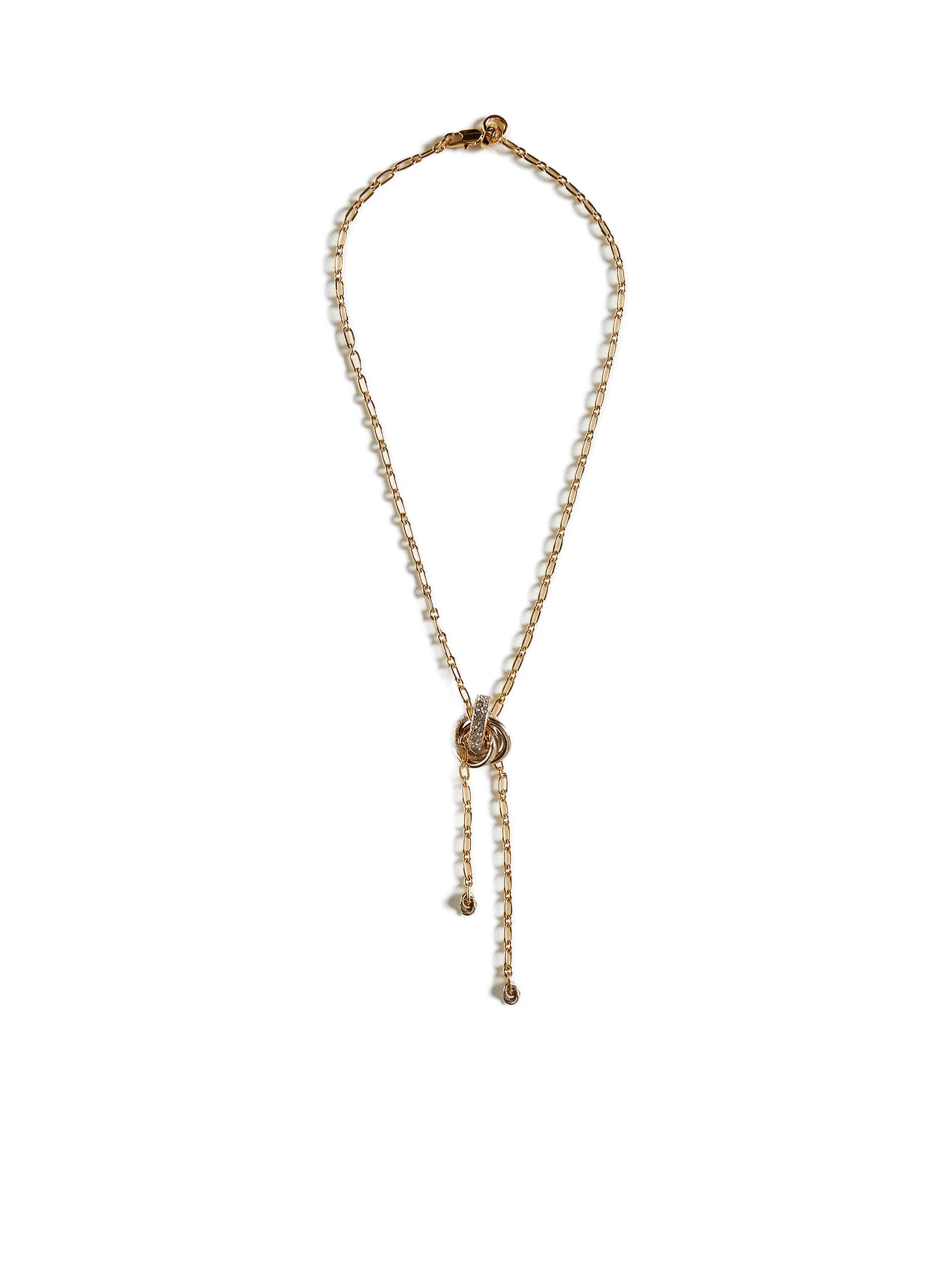 Shop Lanvin Necklace In Gold Crystal