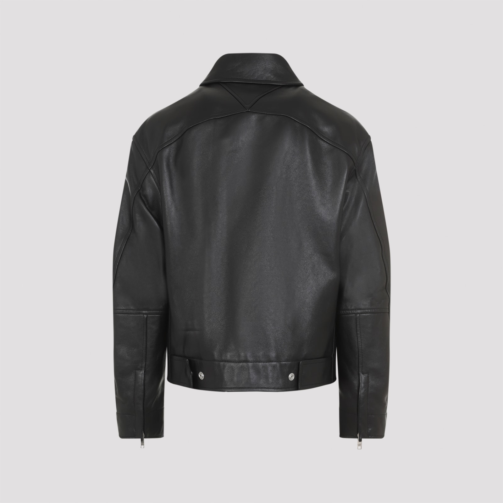 Shop Bottega Veneta Leather Jacket In Black