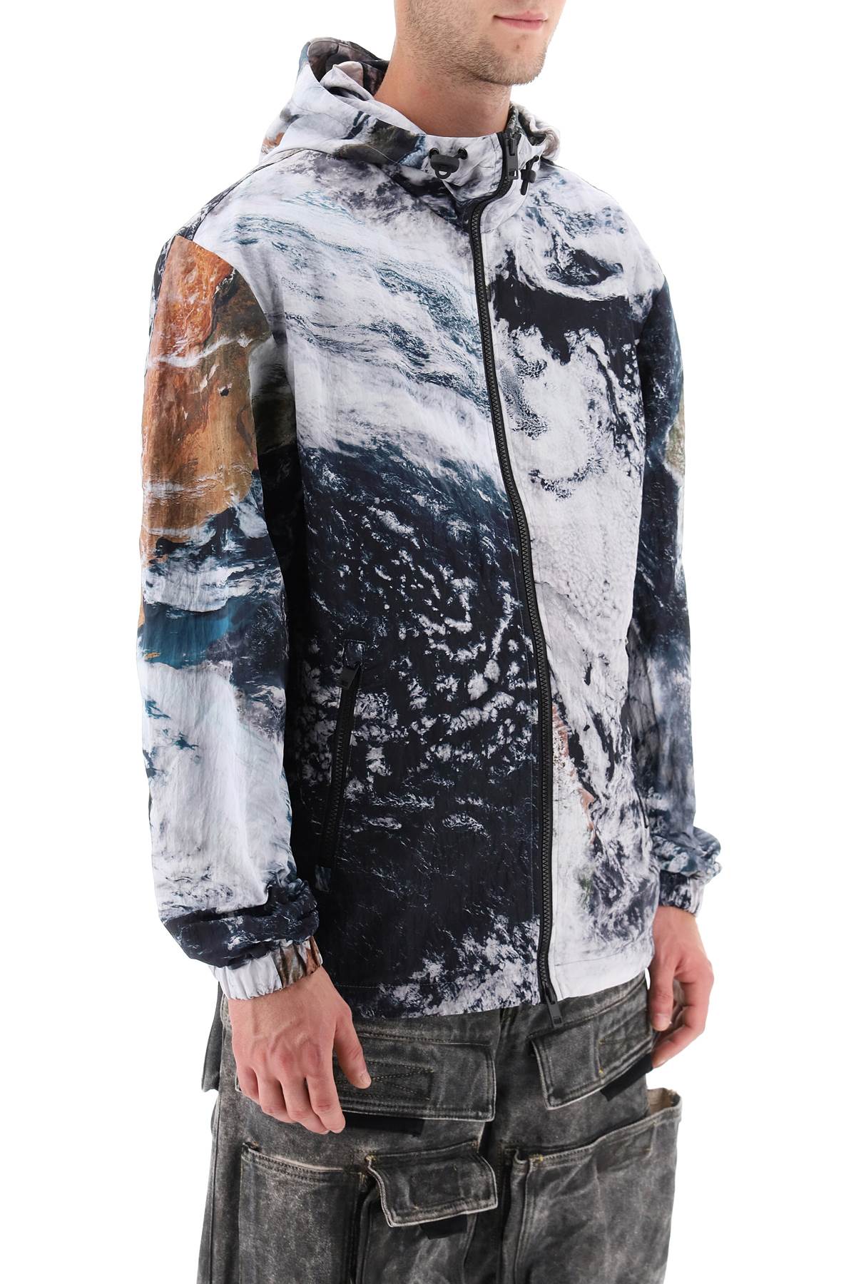 Shop Diesel J-warrett Jacket In Printed Nylon In Multicolor