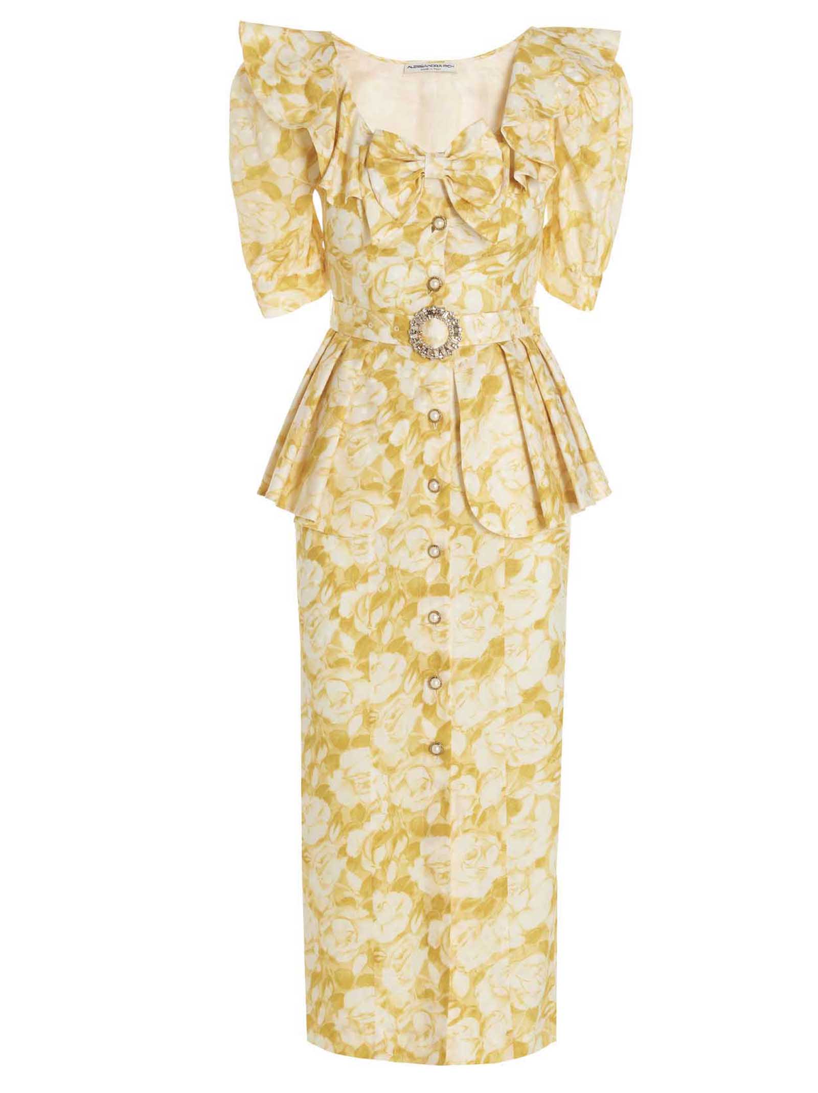 Alessandra Rich All-over Print Silk Dress