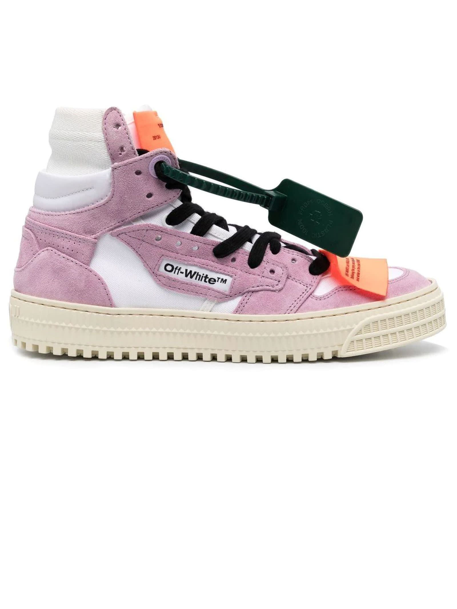 Off-White Pink And White Zip Tie Sneakers