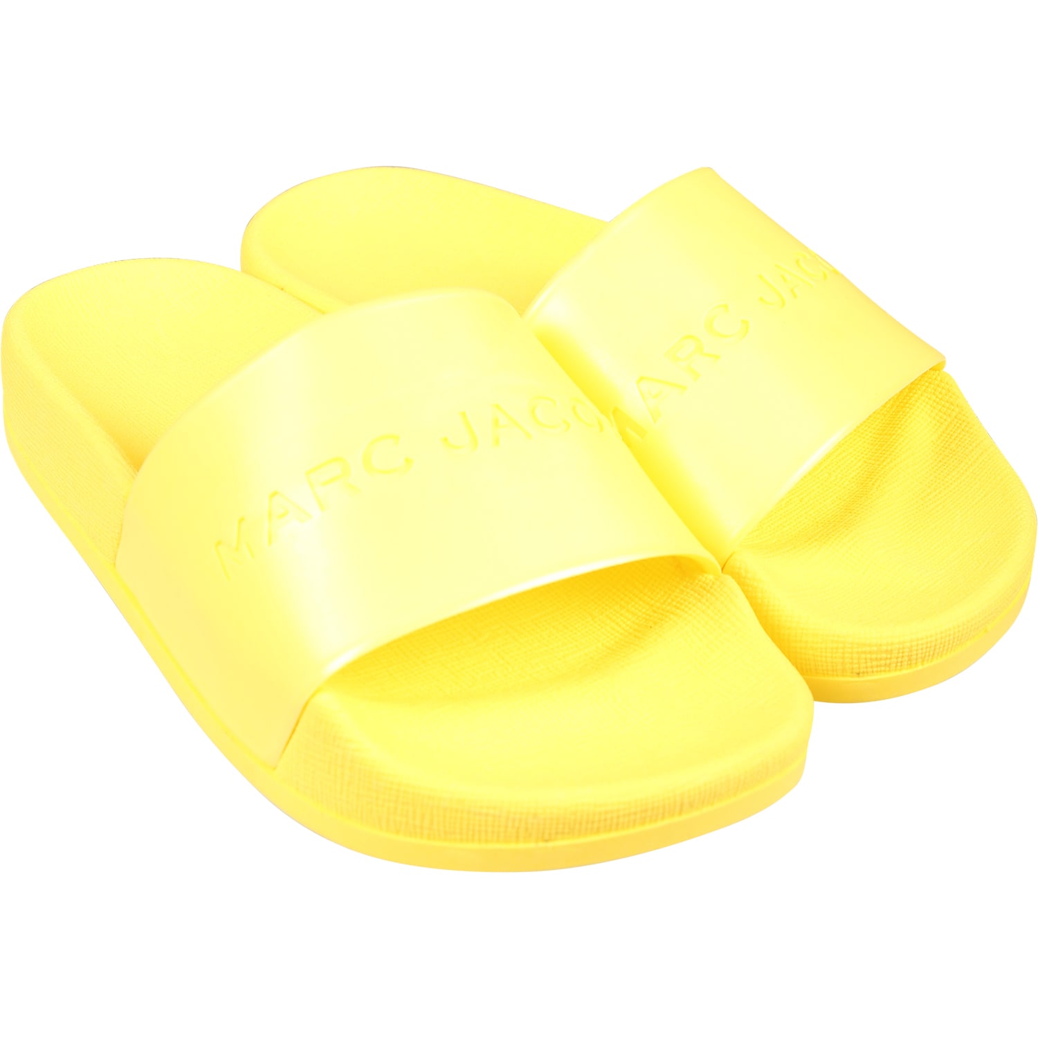 Shop Little Marc Jacobs Yellow Slippers For Kids With Logo