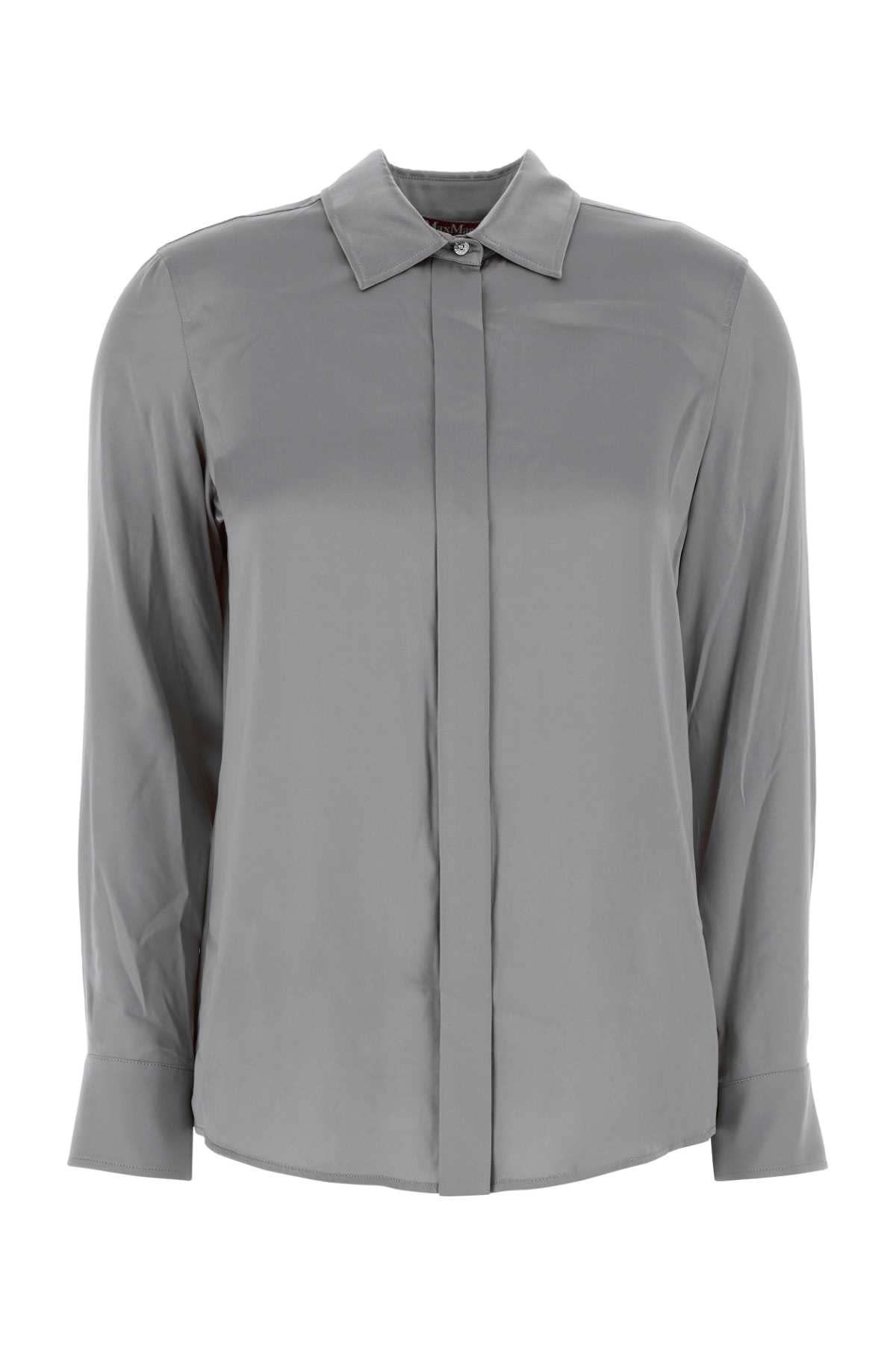 Max Mara Camicia Baden In Raso Stretch Carta Da Zucchero  Donna In Gray