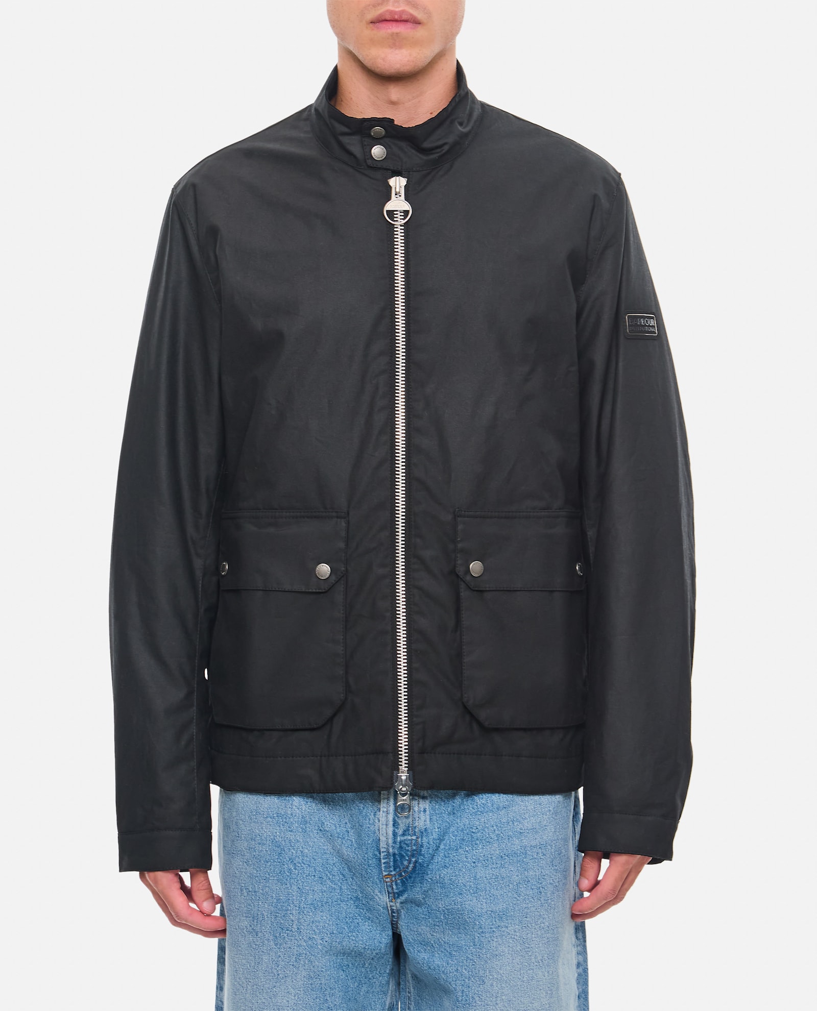 Shop Barbour Lutlaw Harrington Wax Jacket In Black