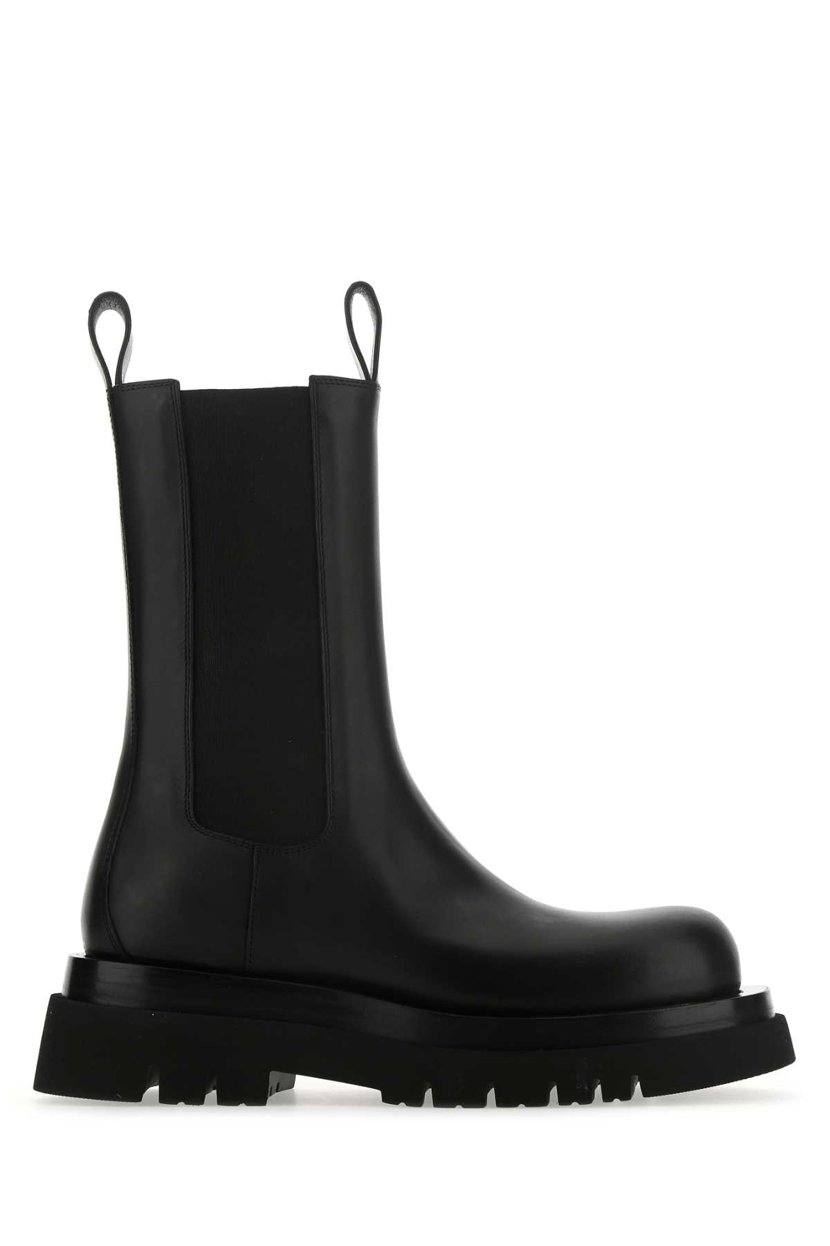 Shop Bottega Veneta Black Leather Lug Boots In 1000