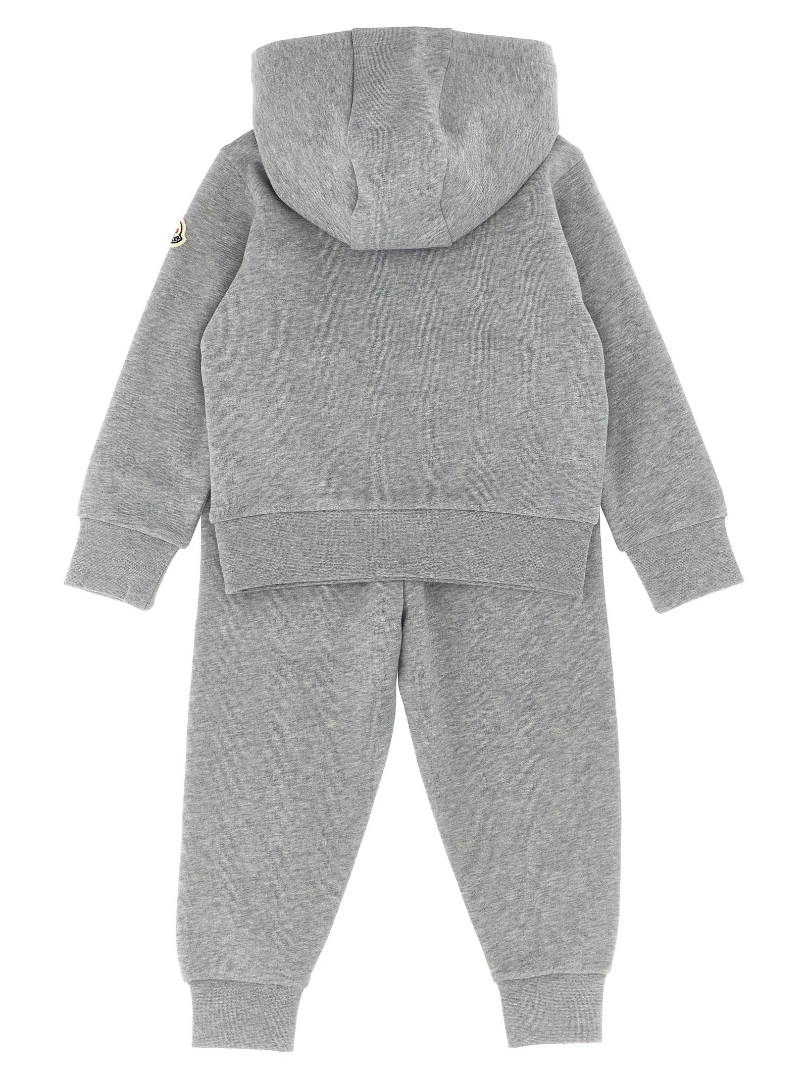 Moncler Sweatshirt + Joggers Set In Gray