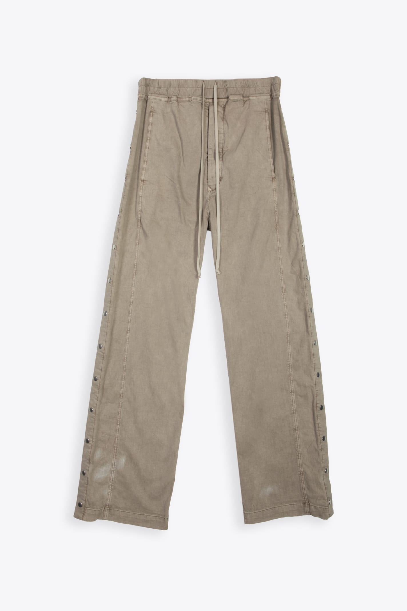 Drkshdw Pusher Pants Pearl Grey Waxed Cotton Pants With Side Snaps - Pusher Pants In Perla