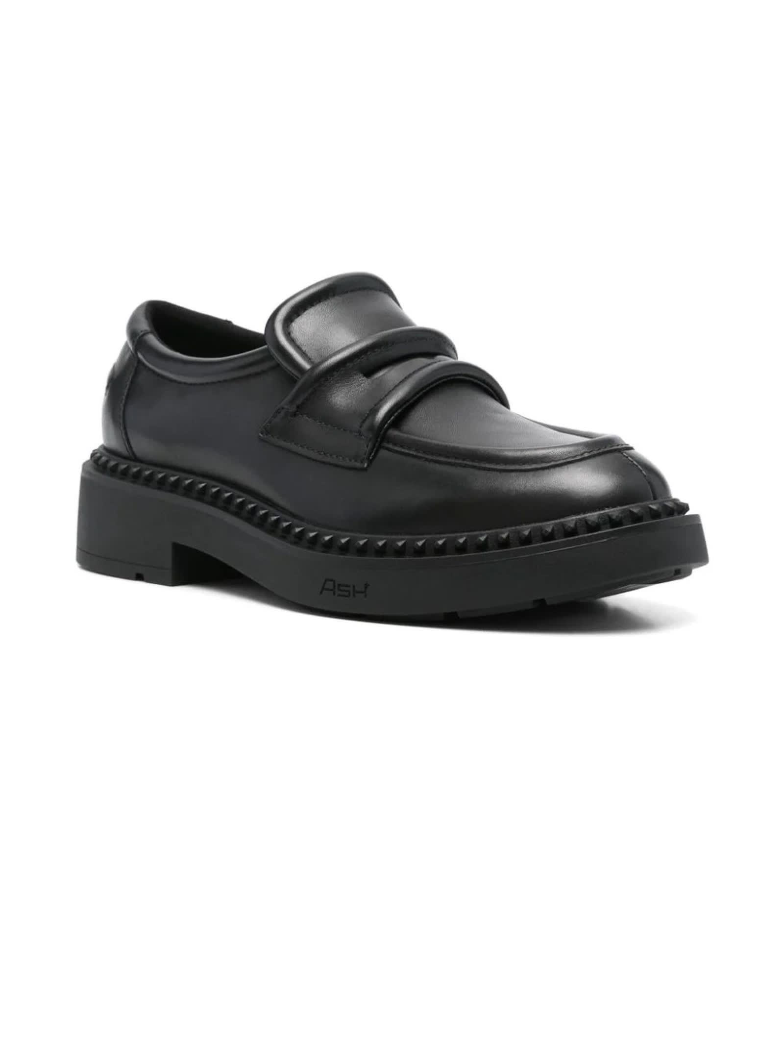 Shop Ash Black Calf Leather Miracle Loafers