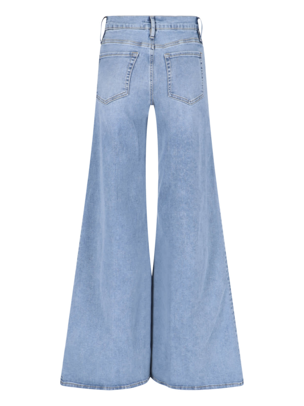 Shop Frame Le Palazzo Crop Trousers In Light Blue