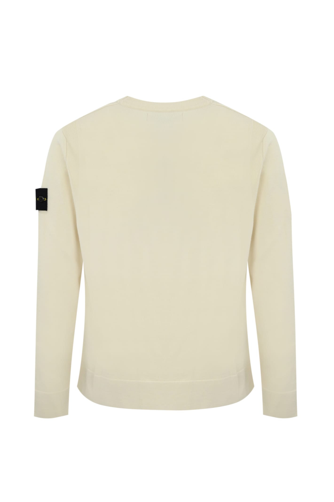 Shop Stone Island 526a1 Stretch Wool Sweater In Plaster