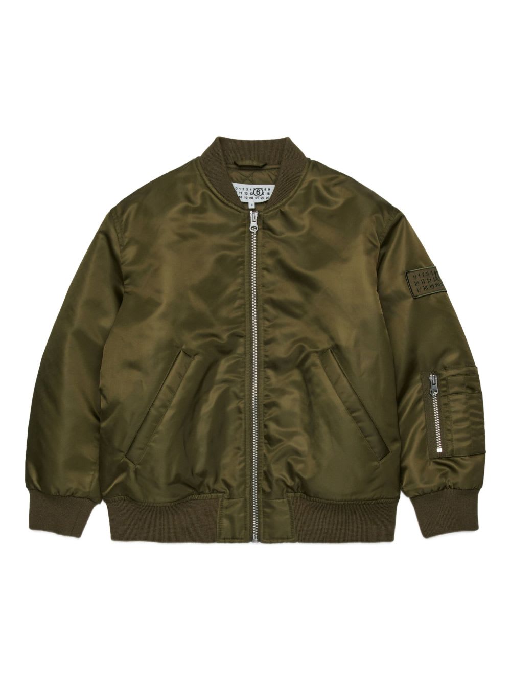 Mm6 Maison Margiela Logo-appliqué Bomber Jacket In Green