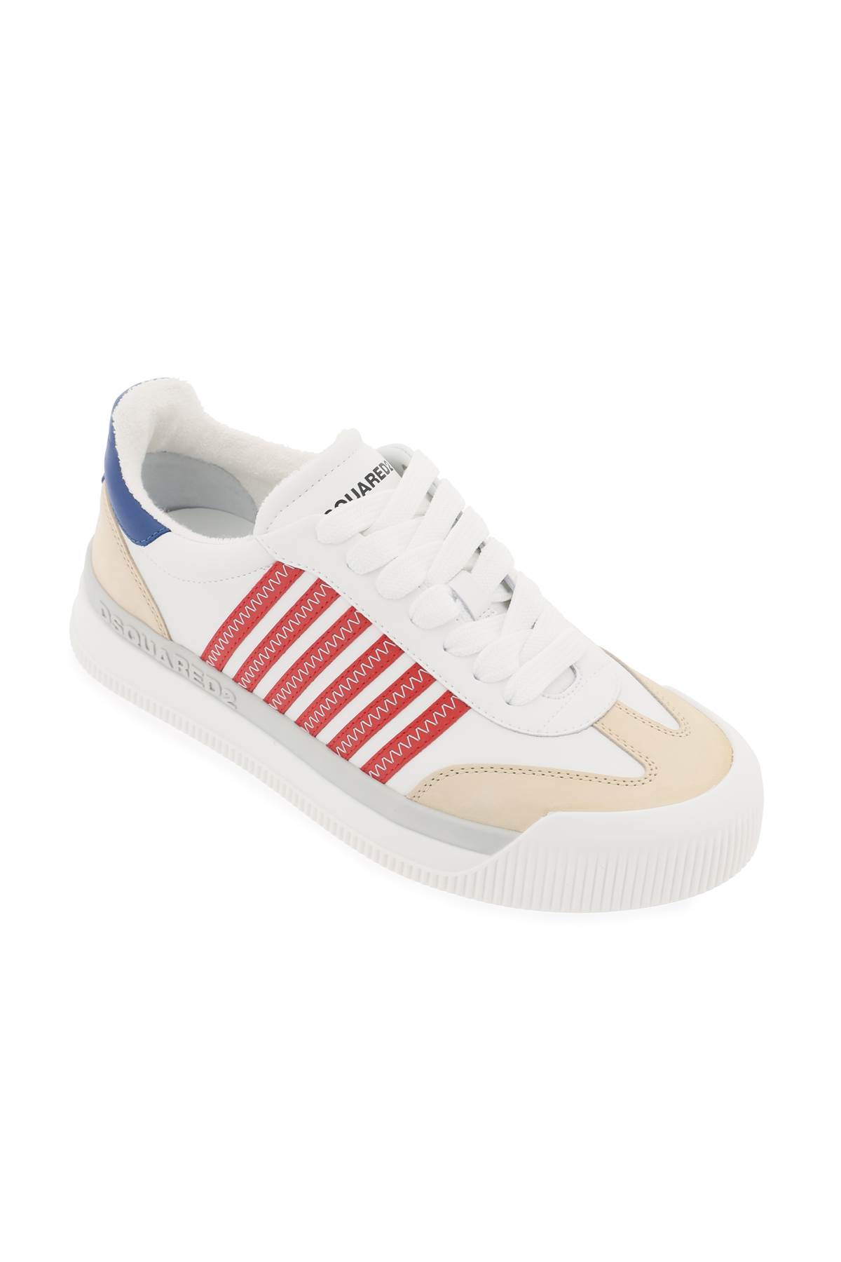 Shop Dsquared2 New Jersey Sneakers In White Red Blue (white)