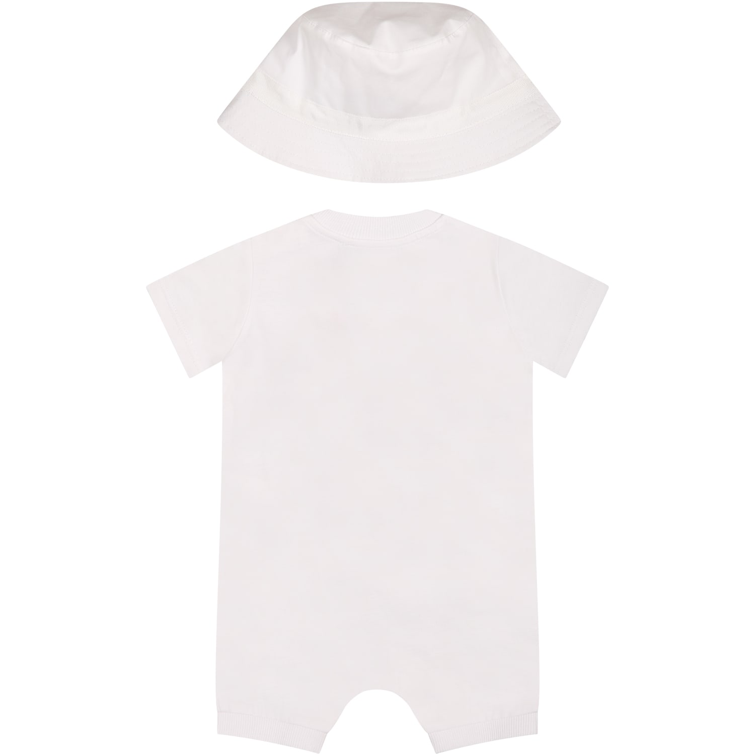 Shop Moschino White Set For Babies With Print And Teddy Bear