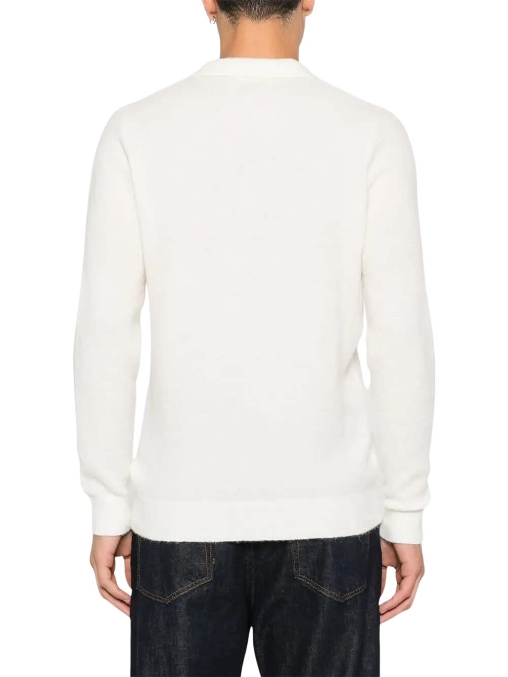 Mc2 Saint Barth V-neck Sweater In White