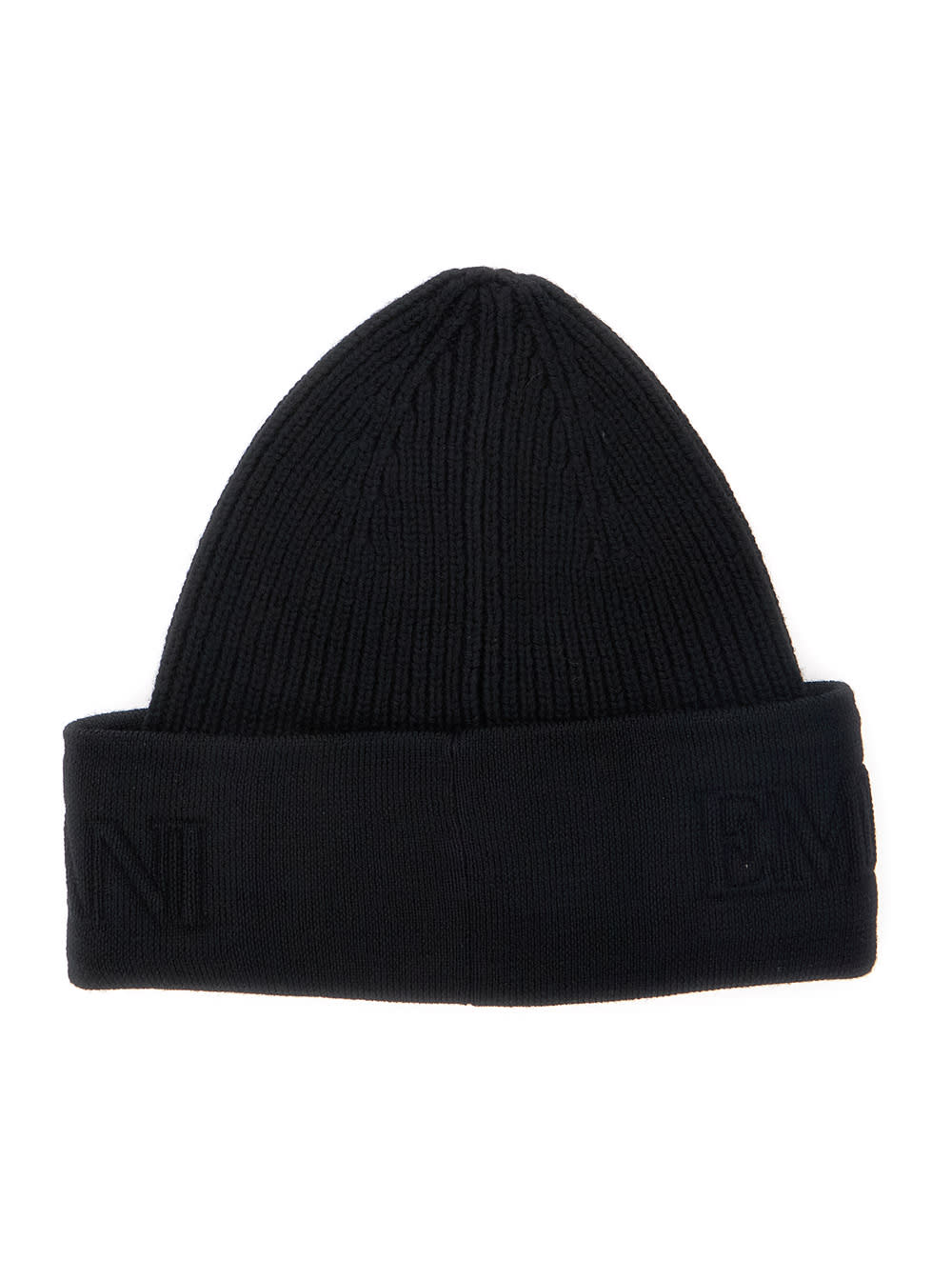 Emporio Armani Logo-embroidered Ribbed Beanie In Black