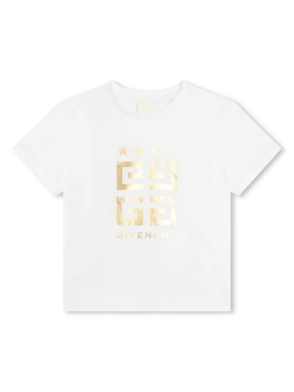 Shop Givenchy White And Gold  4g T-shirt