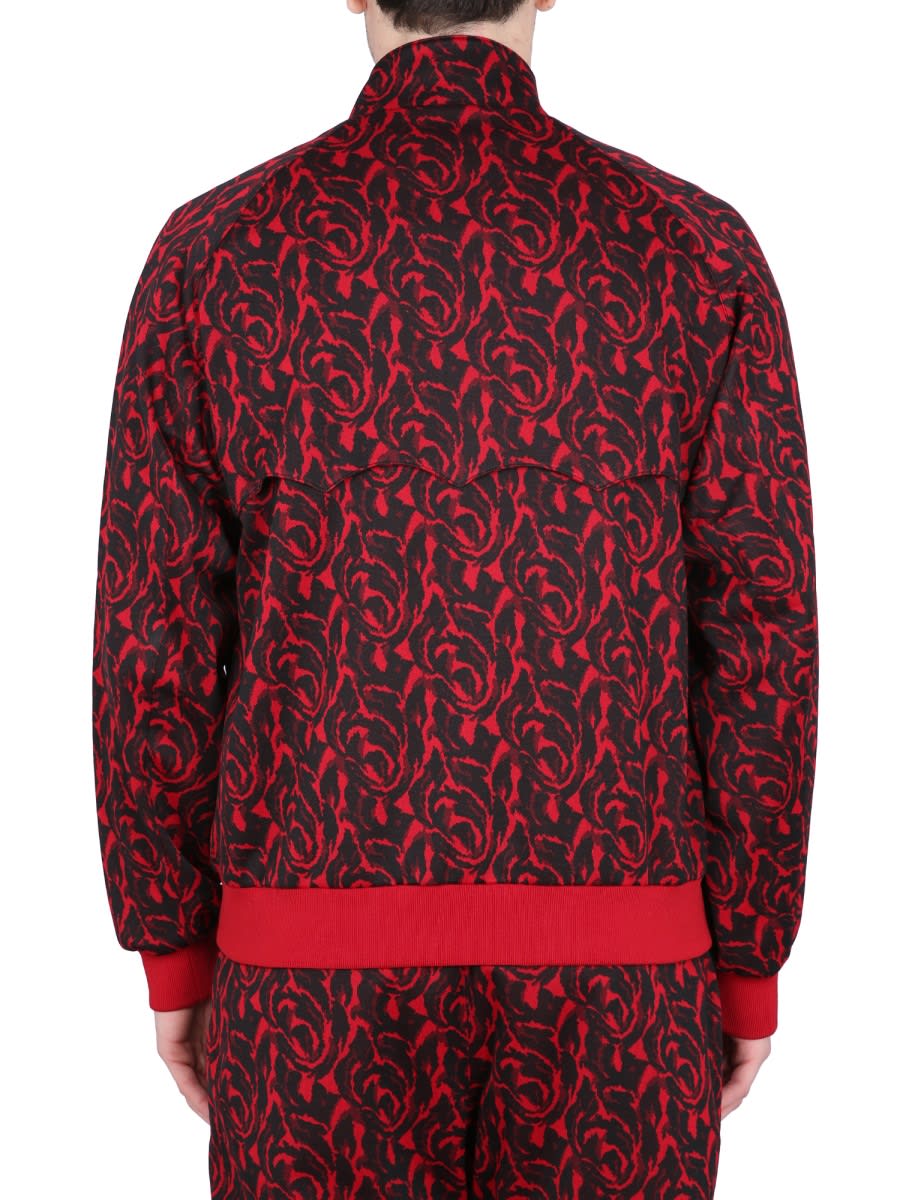 Needles Harrington Track Jacket In Jacquard Jersey In Red