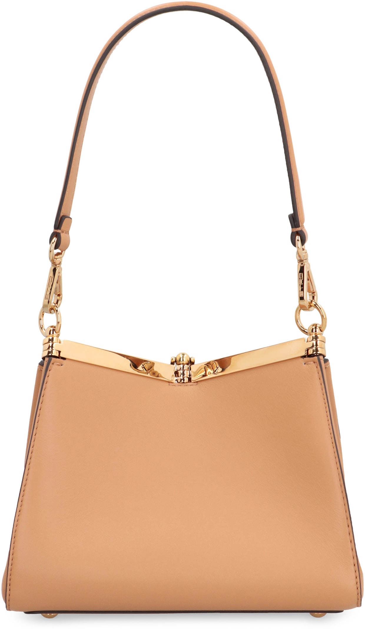 Etro Vela Mini Leather Shoulder Bag In Saddle Brown