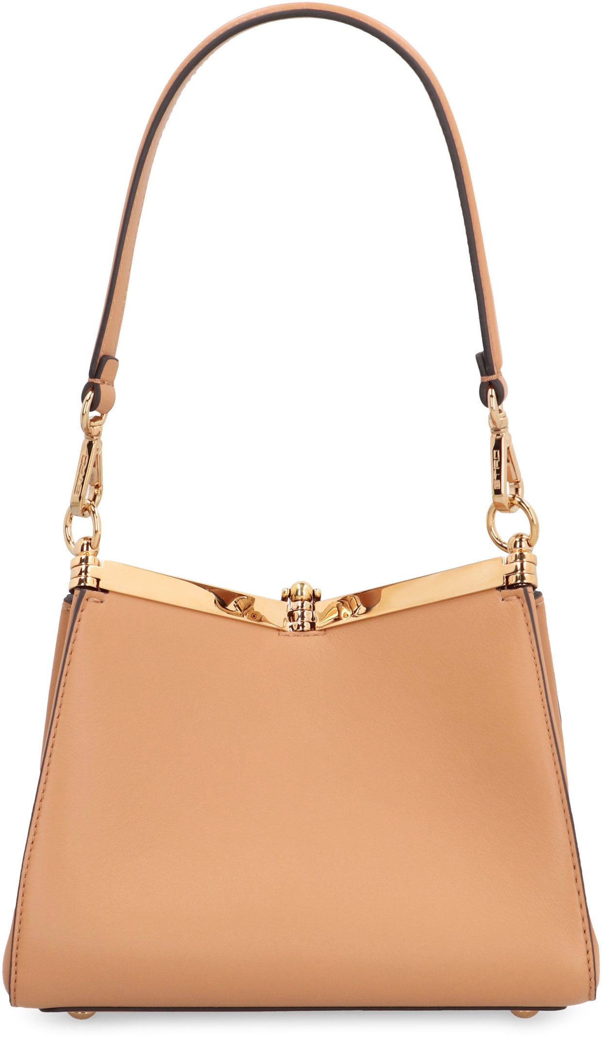 Shop Etro Vela Mini Leather Shoulder Bag In Saddle Brown