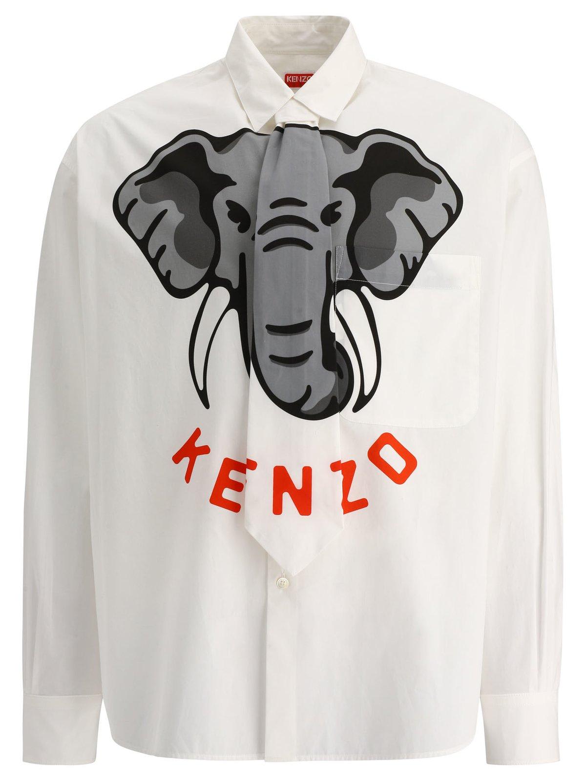 KENZO ELEPHANT PRINTED T-SHIRT