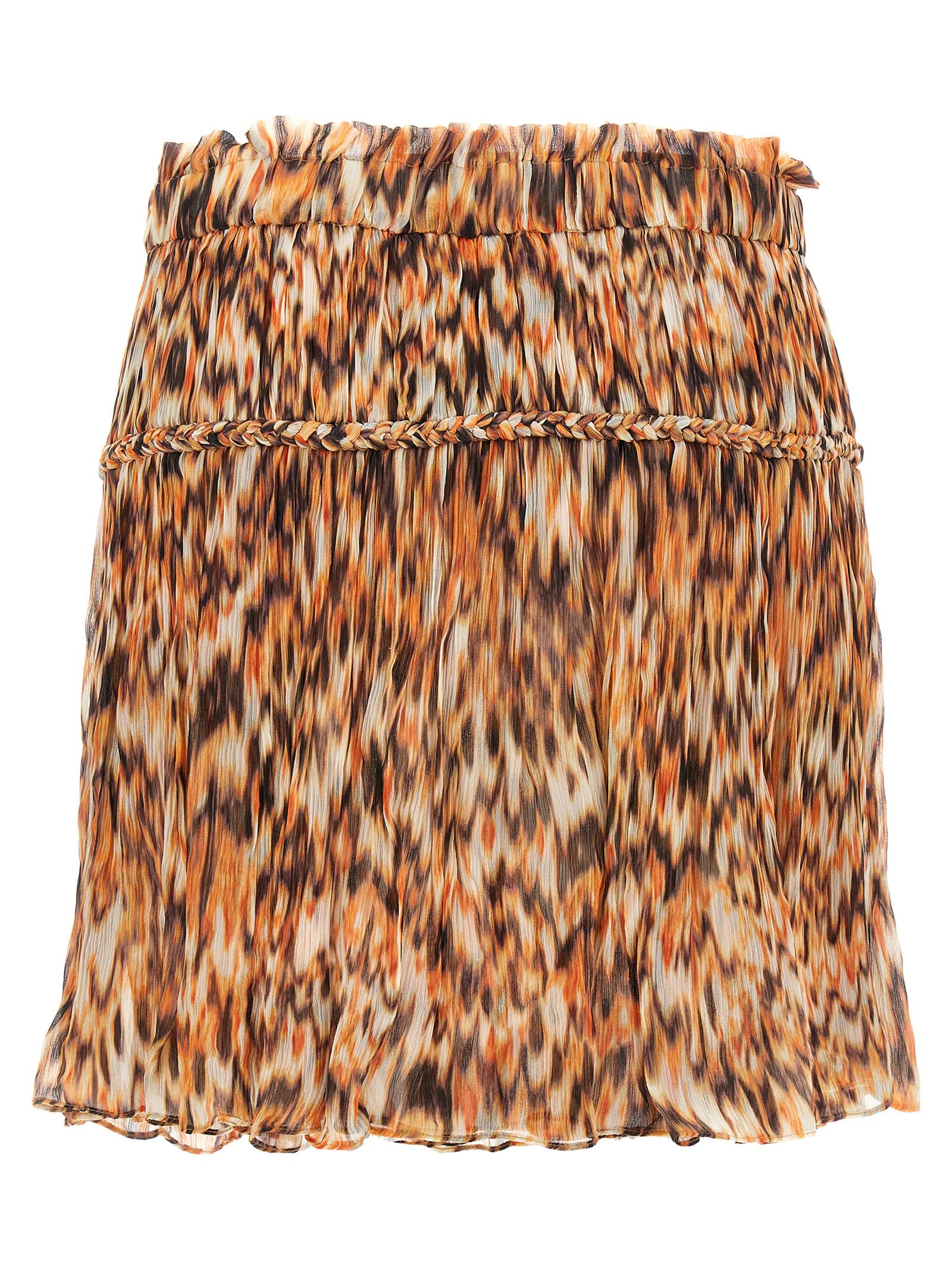 Isabel Marant Roumi Printed Cotton Skirt In Orange