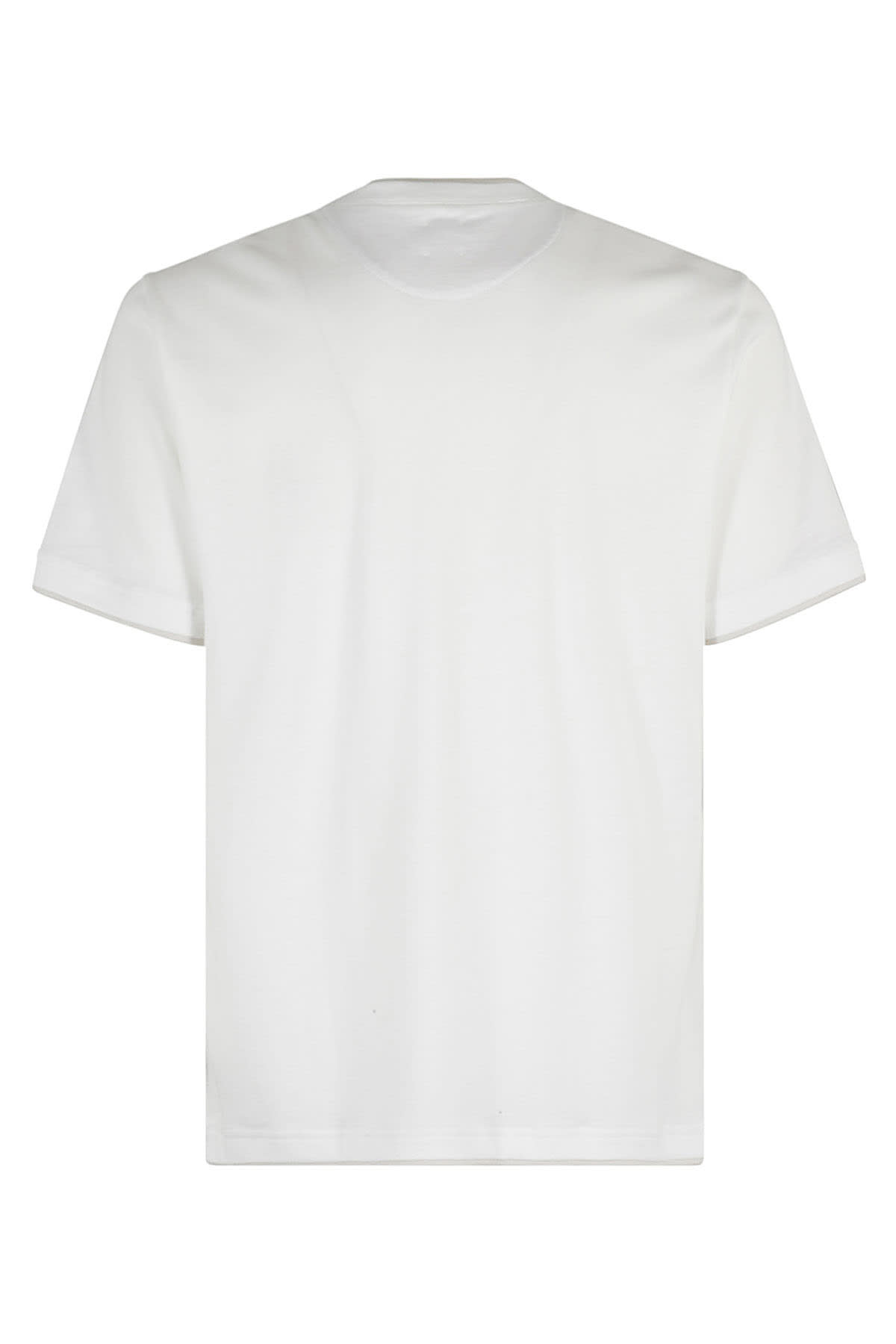 Shop Eleventy T Shirt Scollo A V In Bianco Sasso