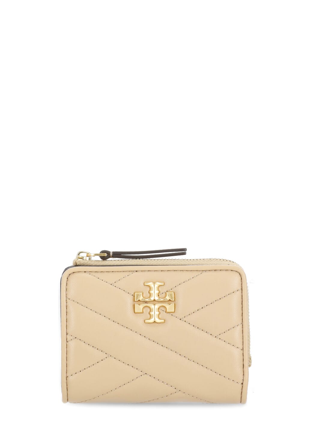 Shop Tory Burch Leather Wallet In Beige