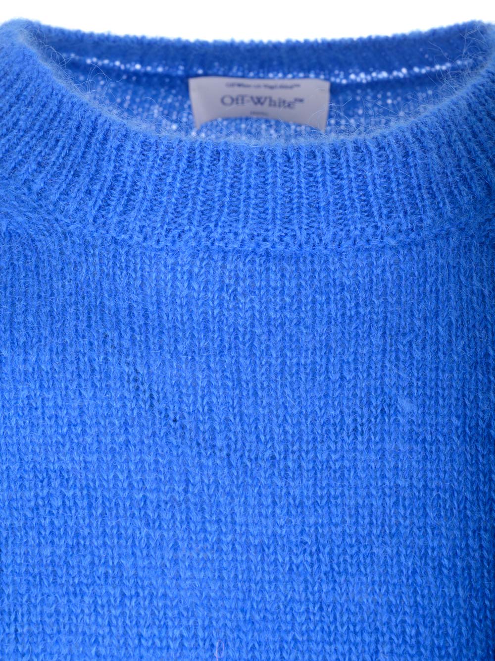 Shop Off-white Mohair Knit Sweater In Navy