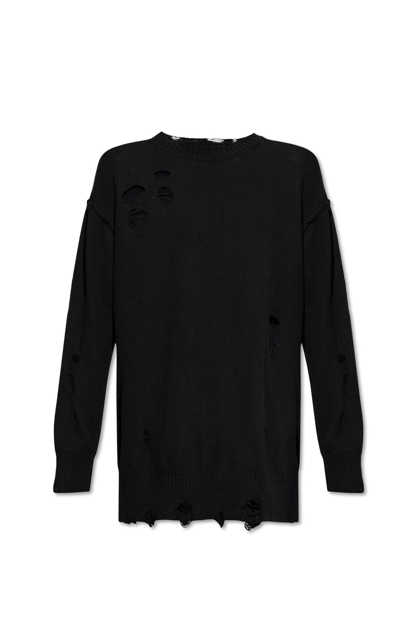 Shop Yohji Yamamoto Sweater With A Vintage Effect In Black