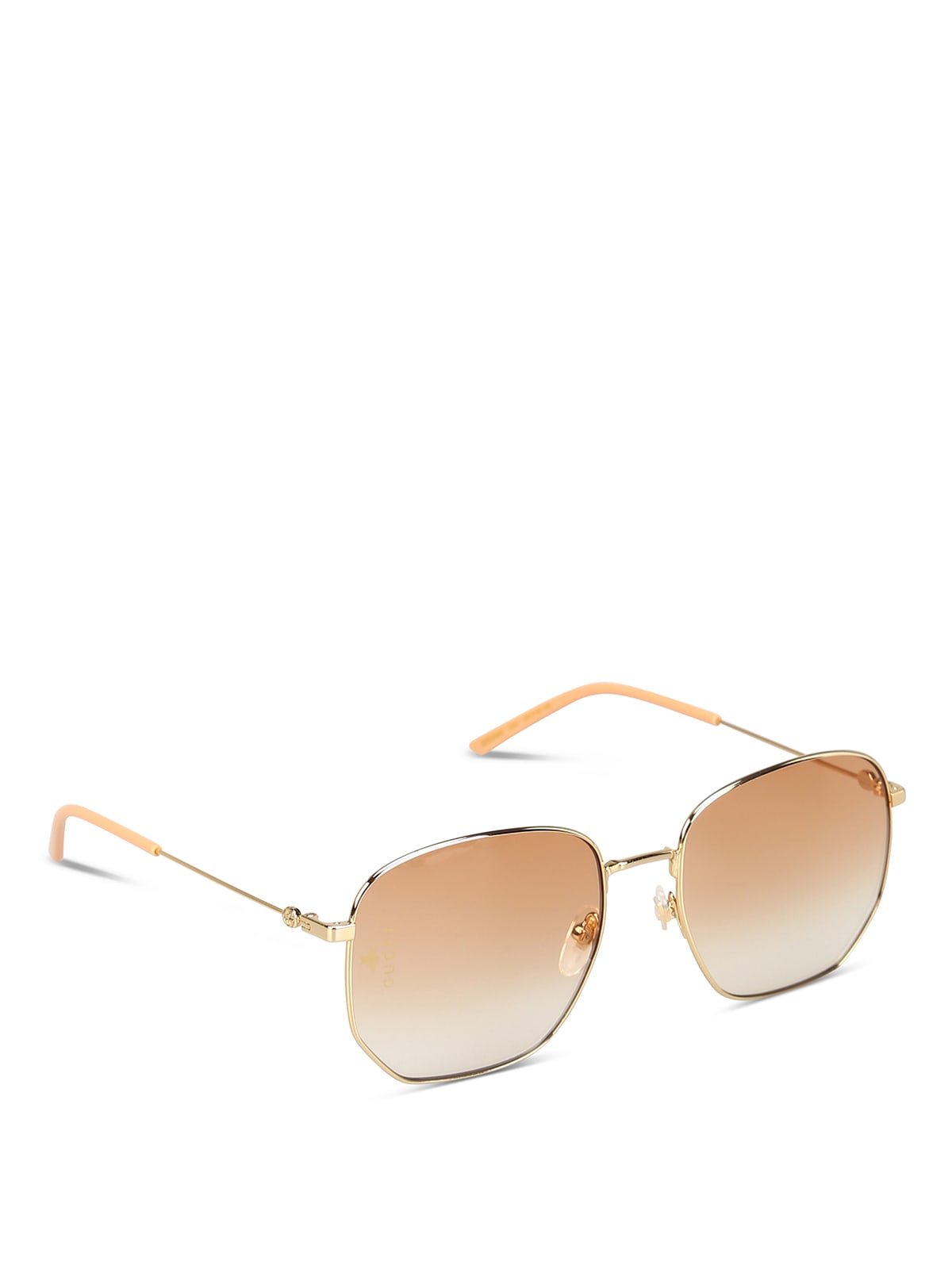 Gucci Gg0396s Sunglasses In Gold Gold Orange