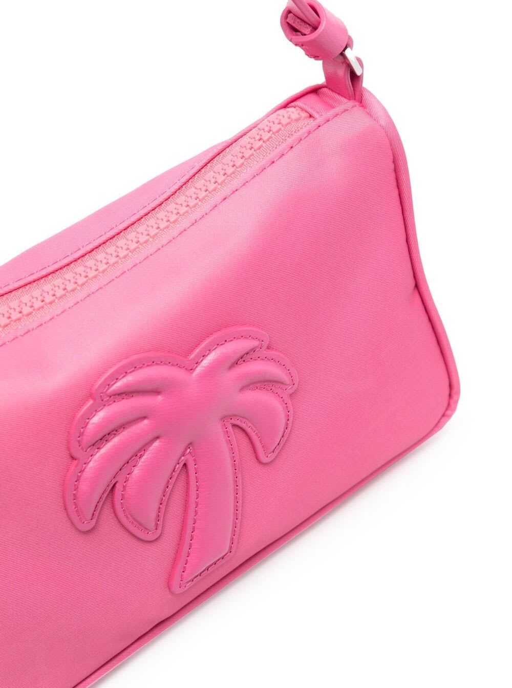 Shop Palm Angels Pink Palm Tree Shoulder Bah In Nylon Woman