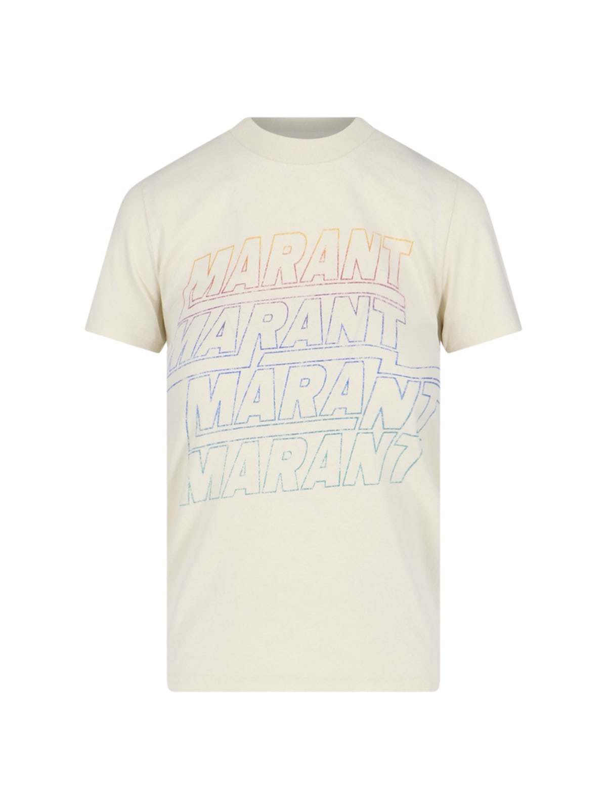 Marant Étoile Crewneck T-shirt With Multicolor Logo Print